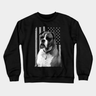 Boxer Elegance American Flag the Sophistication of Boxers Crewneck Sweatshirt